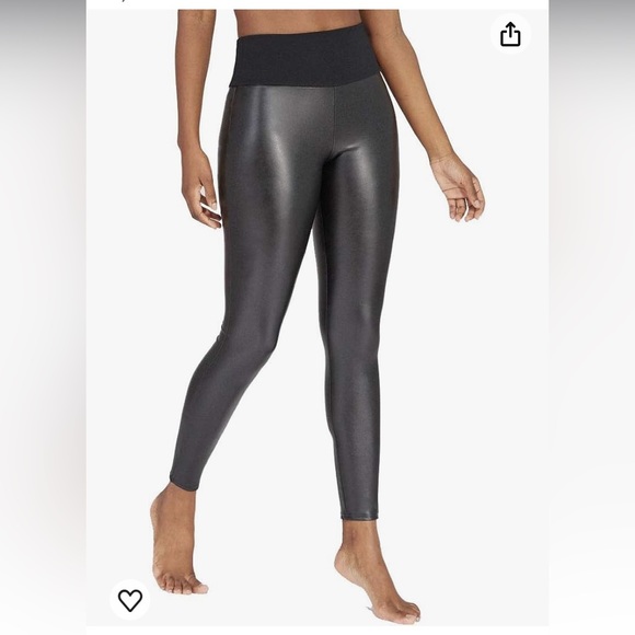 Assets By Spanx Pants - SPANX black faux vegan leather leggings small